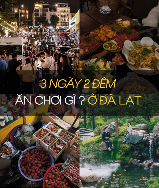 Lịch trình 3 ngày 2 đêm Đà Lạt kết hợp ăn uống tại các quán ăn ngon Đà Lạt, chợ đêm và điểm du lịch nổi bật