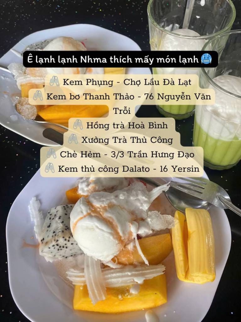 Đặc sản kem bơ và món lạnh tại quán ăn ngon Đà Lạt