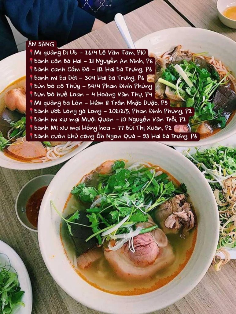 Quán ăn ngon Đà Lạt ngày 1 gồm bò tơ Cậu Phùng, bún bò Hương, Nhà Bán Lẩu và tiệm bánh Sweetheart nổi tiếng