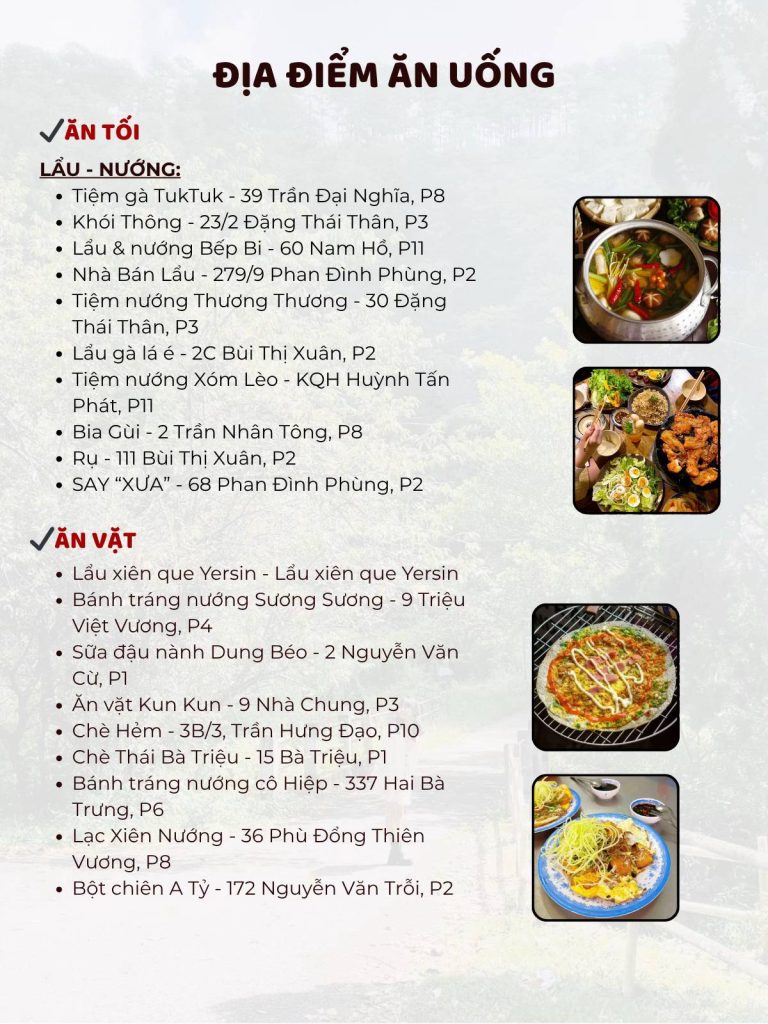 Quán ăn tối Đà Lạt nổi tiếng với lẩu gà lá é và nướng