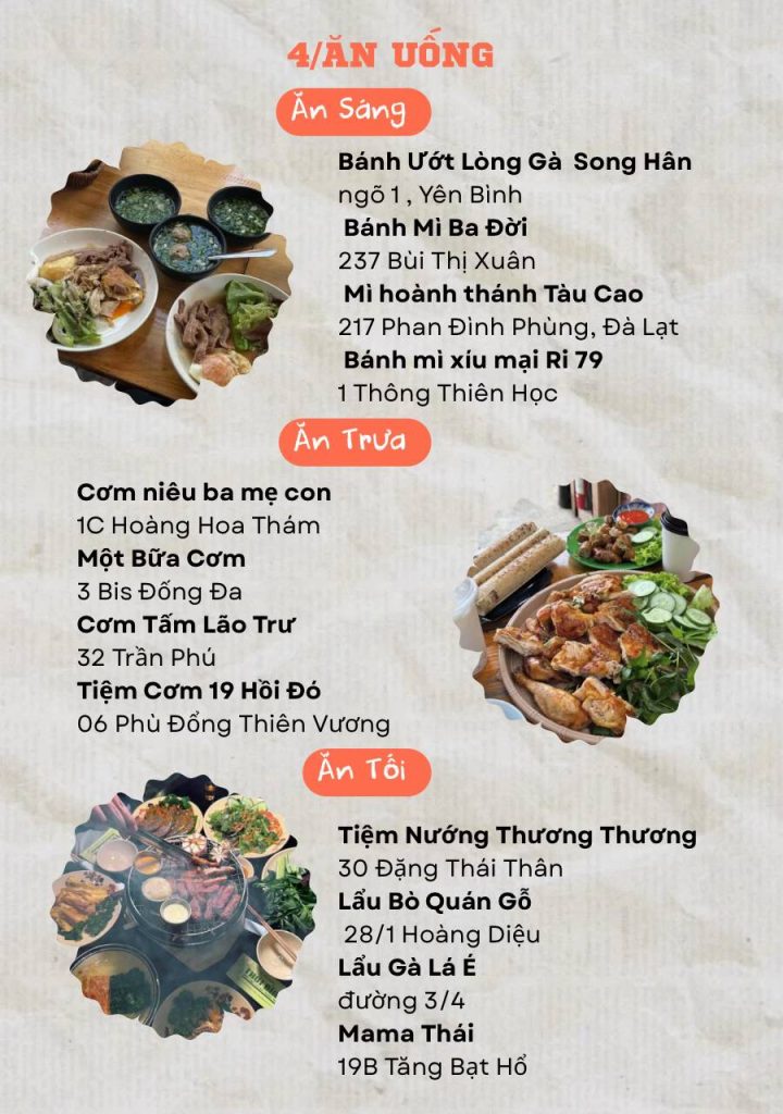 Review chi tiết các quán ăn ngon Đà Lạt buổi sáng, trưa và tối cho du khách