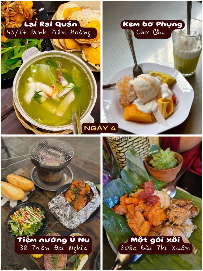 Quán ngon Đà Lạt ngày 4 – Lai Rai Quán, Kem bơ Phụng, Tiệm nướng Ú Nu, Một Gói Xôi