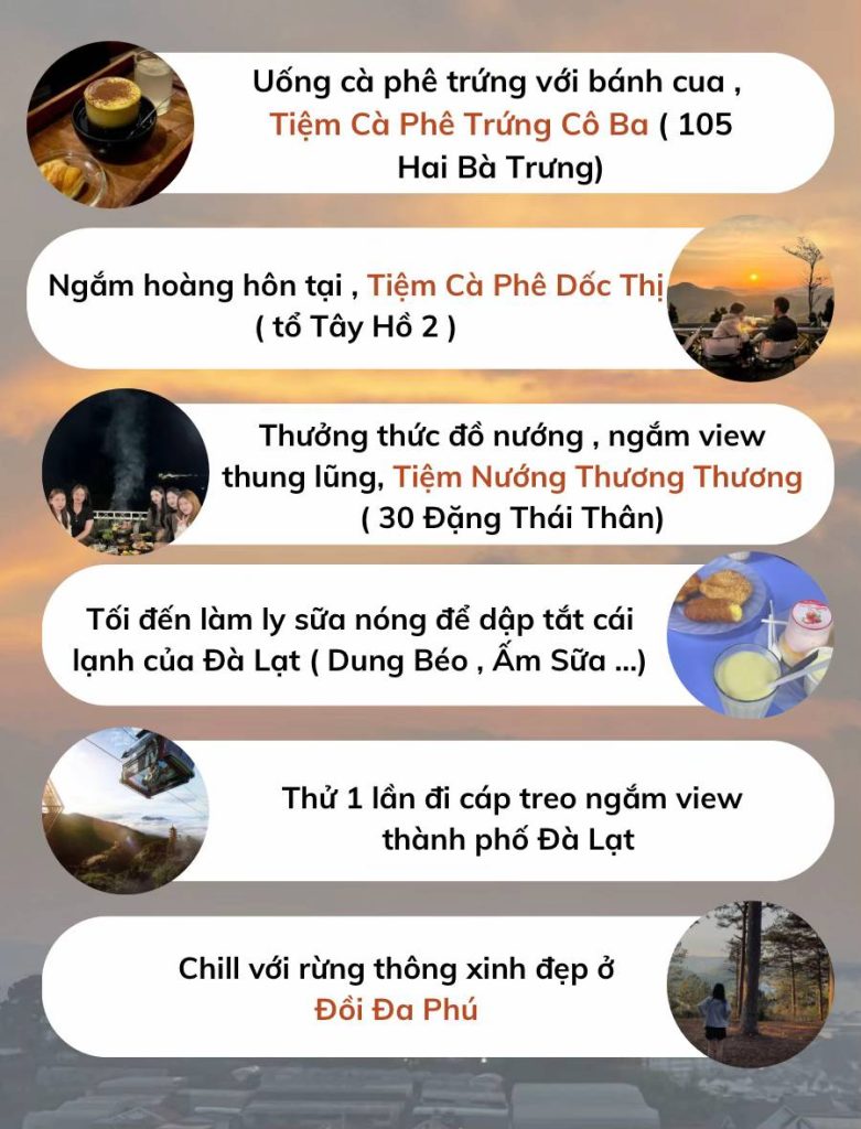 Các quán ăn ngon Đà Lạt phải thử và chỗ cà phê check in xịn