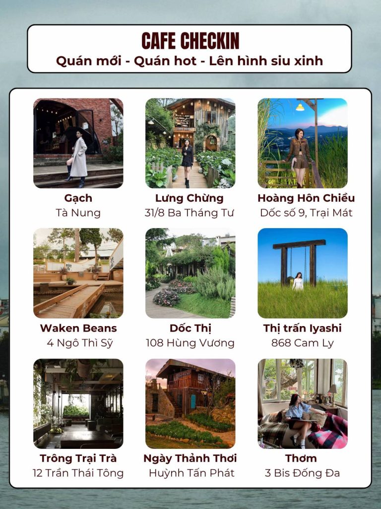 List các quán cà phê check in xinh xỉu