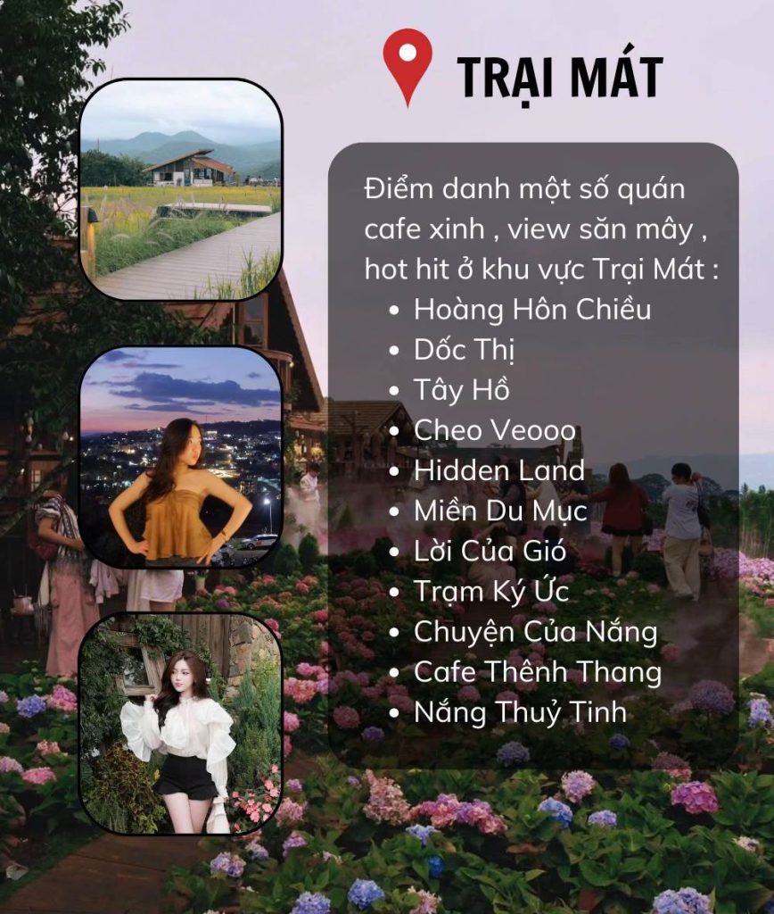 Danh sách các quán cà phê view săn mây nổi bật tại Trại Mát