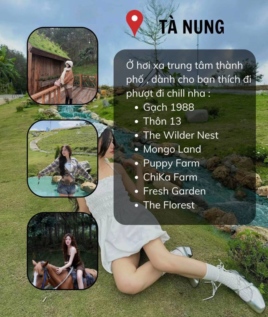 Những địa điểm du lịch và quán cà phê đẹp ở khu vực Tà Nung