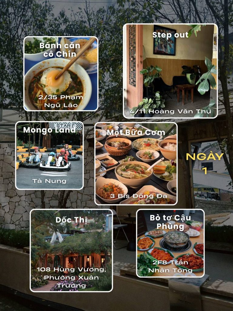 Lịch trình vi vu Đà Lạt ngày 1