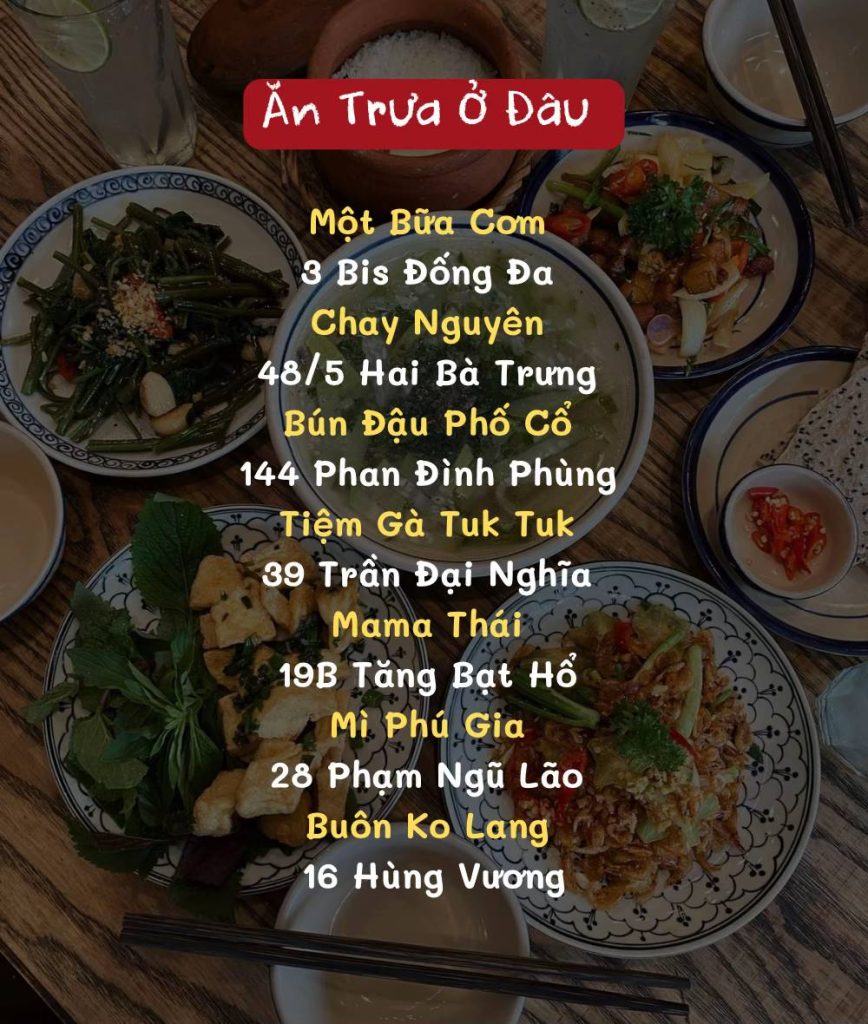 ăn trưa nhiều món, review quán ăn ngon Đà Lạt buổi trưa