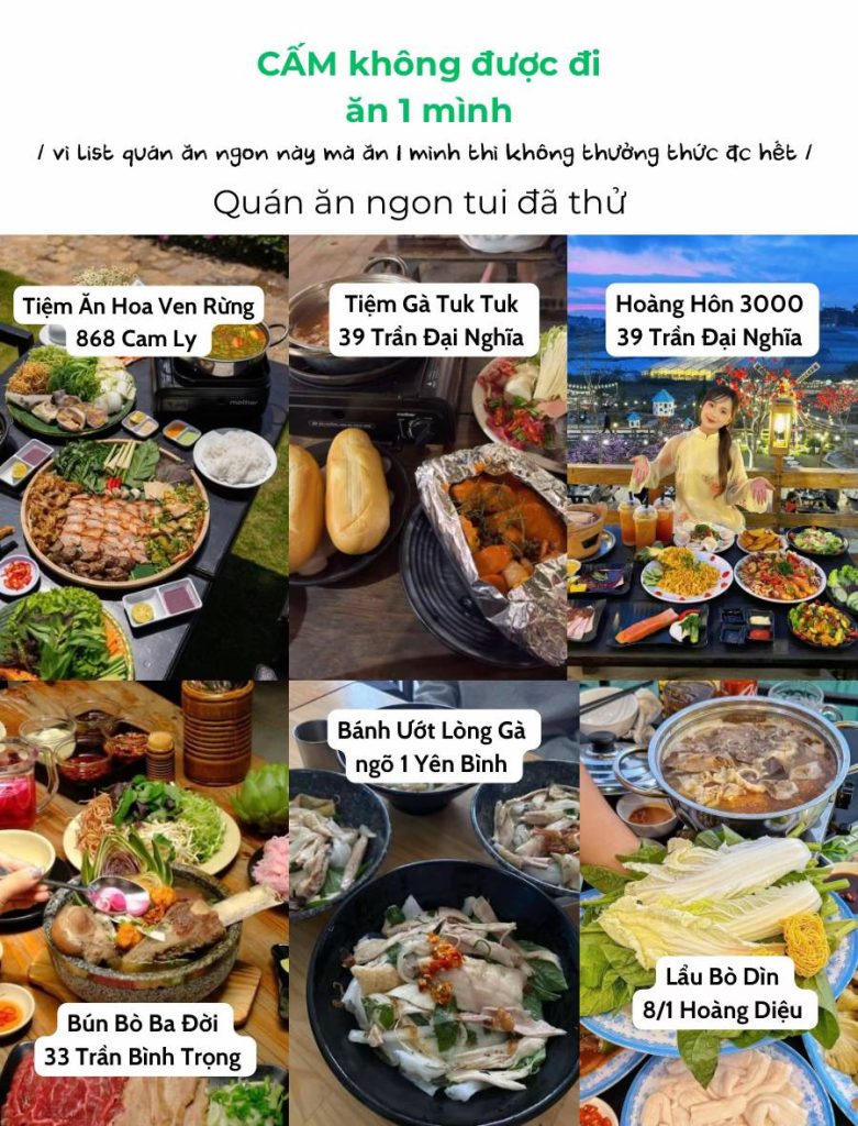 List các quán ăn ngon Đà Lạt phải thử