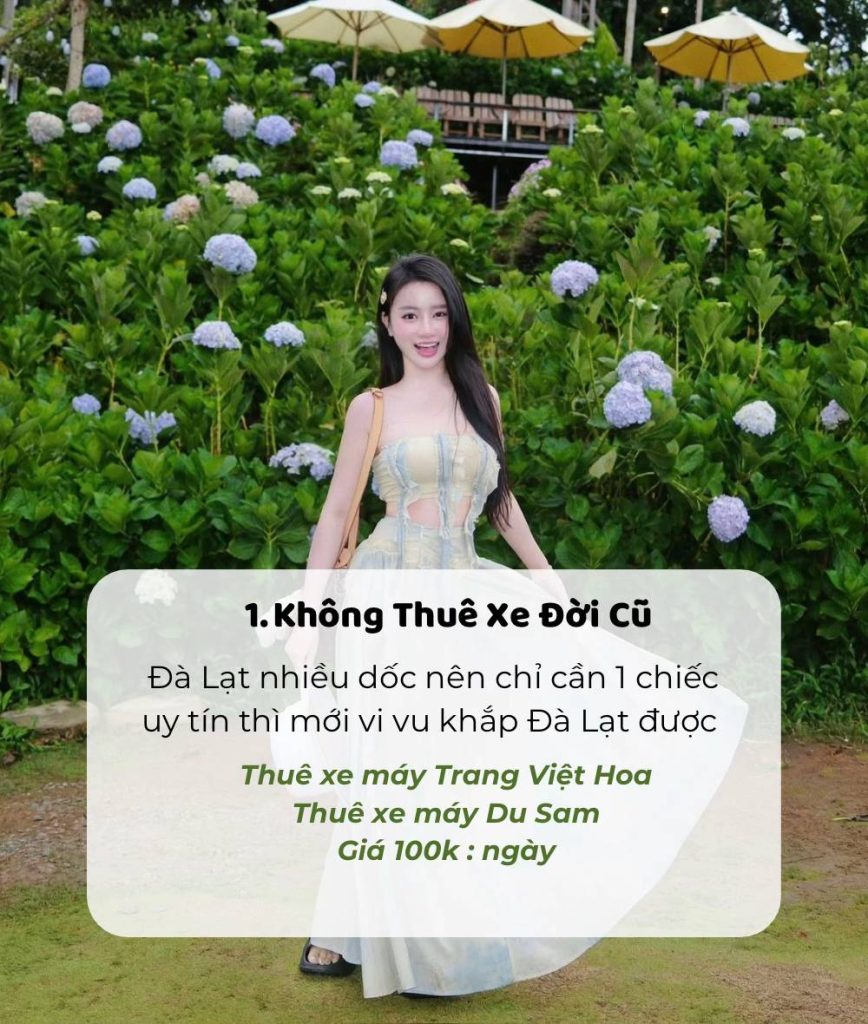 Thuê xe máy uy tín để vi vu các quán ăn ngon Đà Lạt