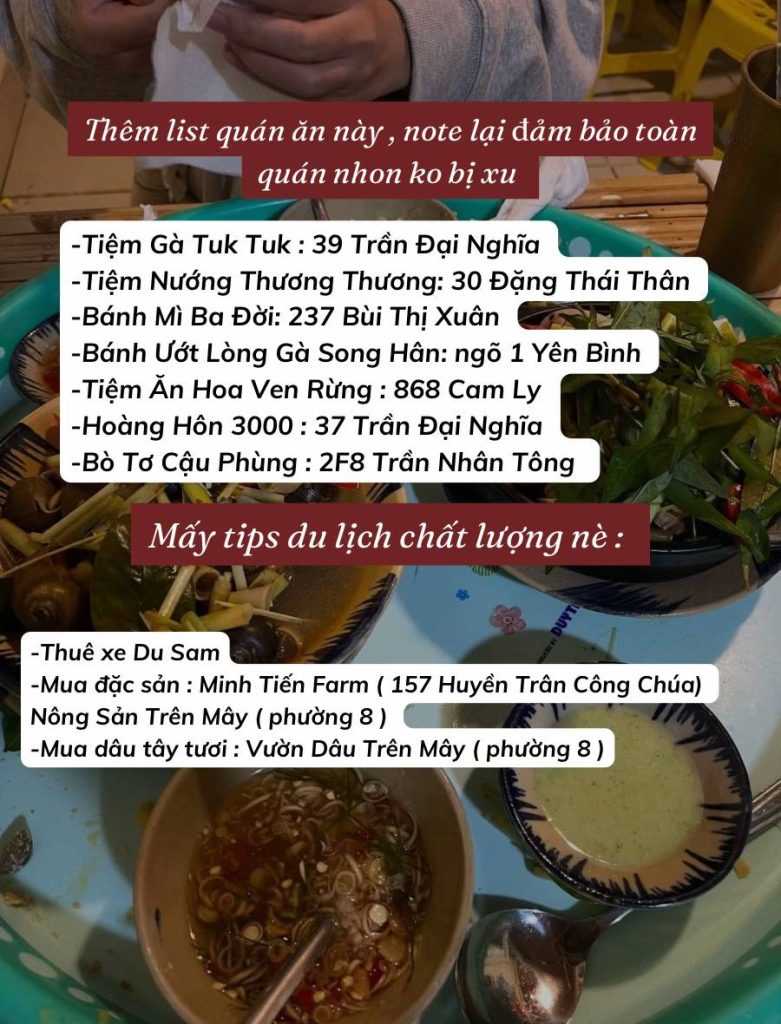 Top các quán ăn ngon Đà Lạt phải thử