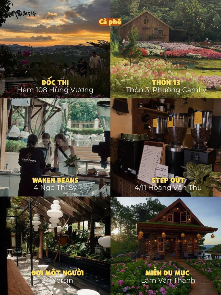 List các quán cà phê sáng + checkin