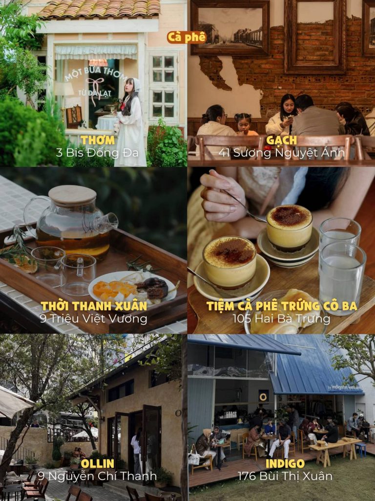 List các quán cà phê sáng + checkin