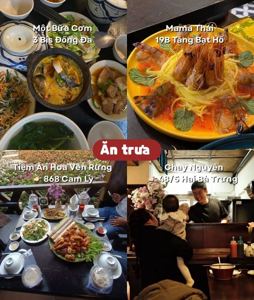 List các quán ăn ngon Đà Lạt buổi trưa