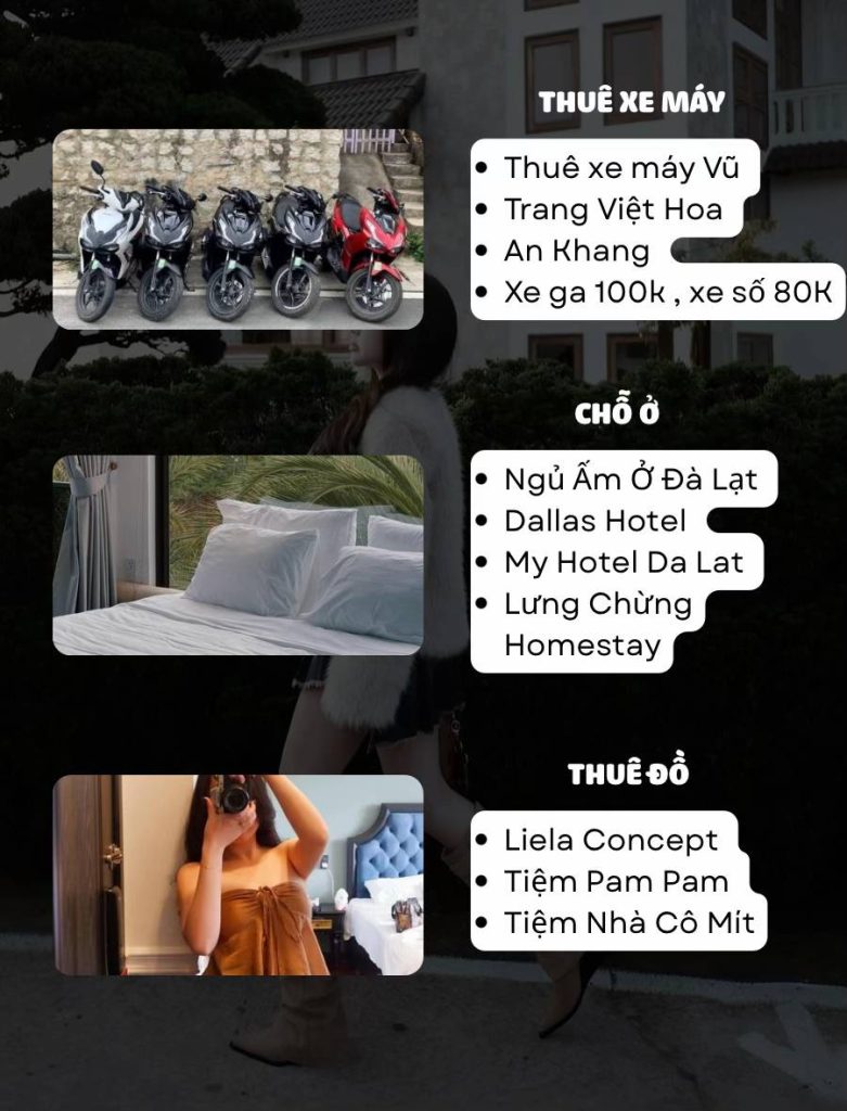 Các lưu ý về thuê xe máy, chỗ ở, quần áo ở Đà Lạt