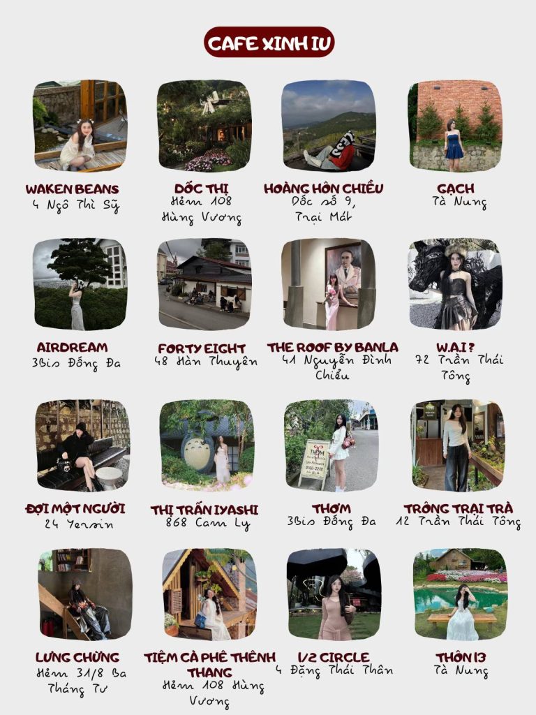 List các quán cà phê sáng + checkin