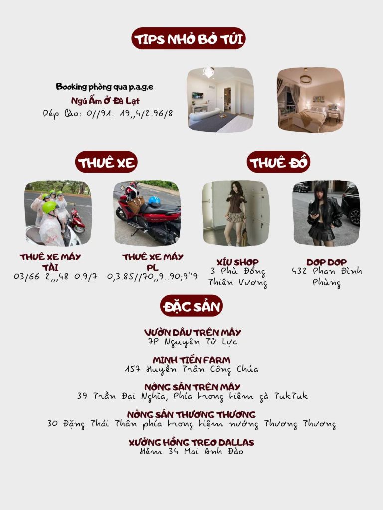Các lưu ý khi đi Đà Lạt