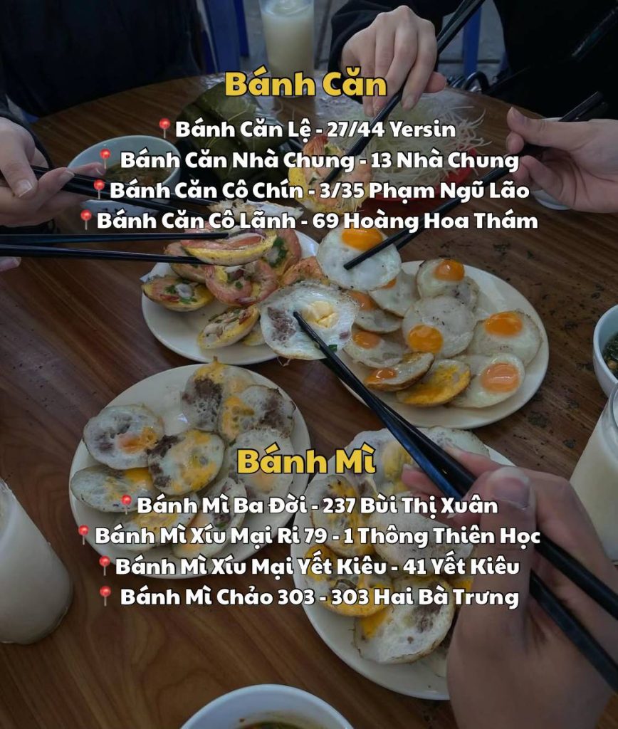 Quán ăn ngon Đà Lạt - Bánh căn, Bánh mì