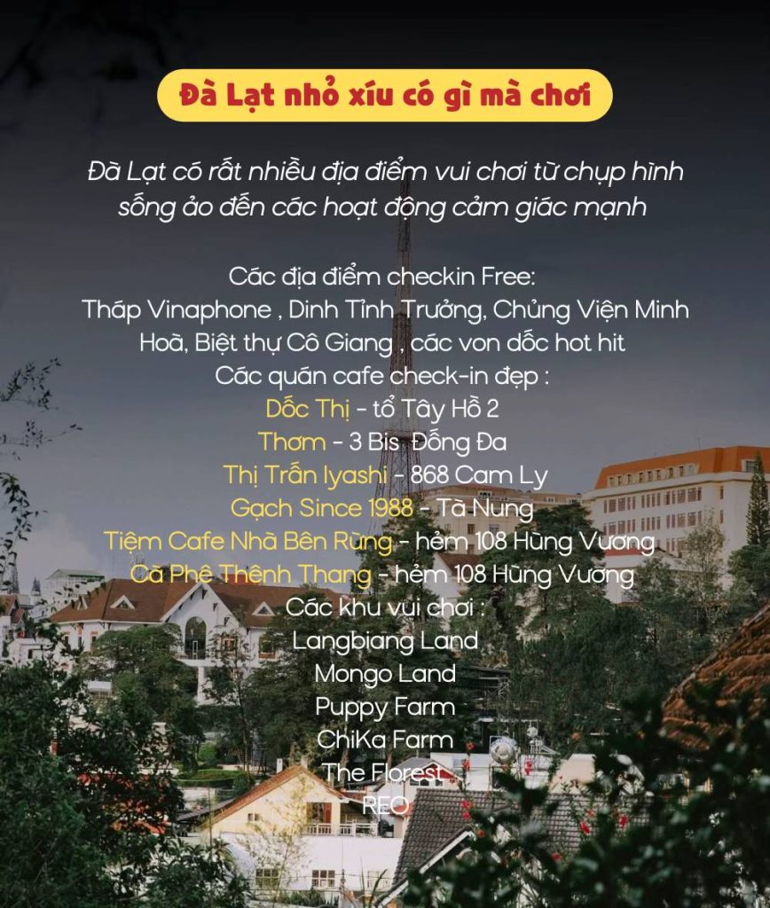 Gợi ý quán bar, quán trái cây và khu vui chơi ở Đà Lạt, kết hợp trải nghiệm cùng các quán ăn ngon Đà Lạt