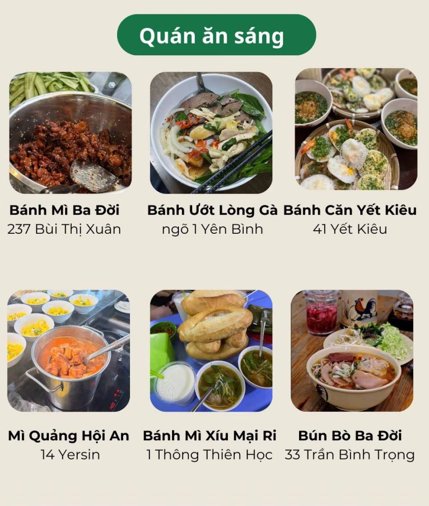 Quán ăn sáng ngon Đà Lạt với bánh mì Ba Đời, bánh ướt lòng gà, mì Quảng