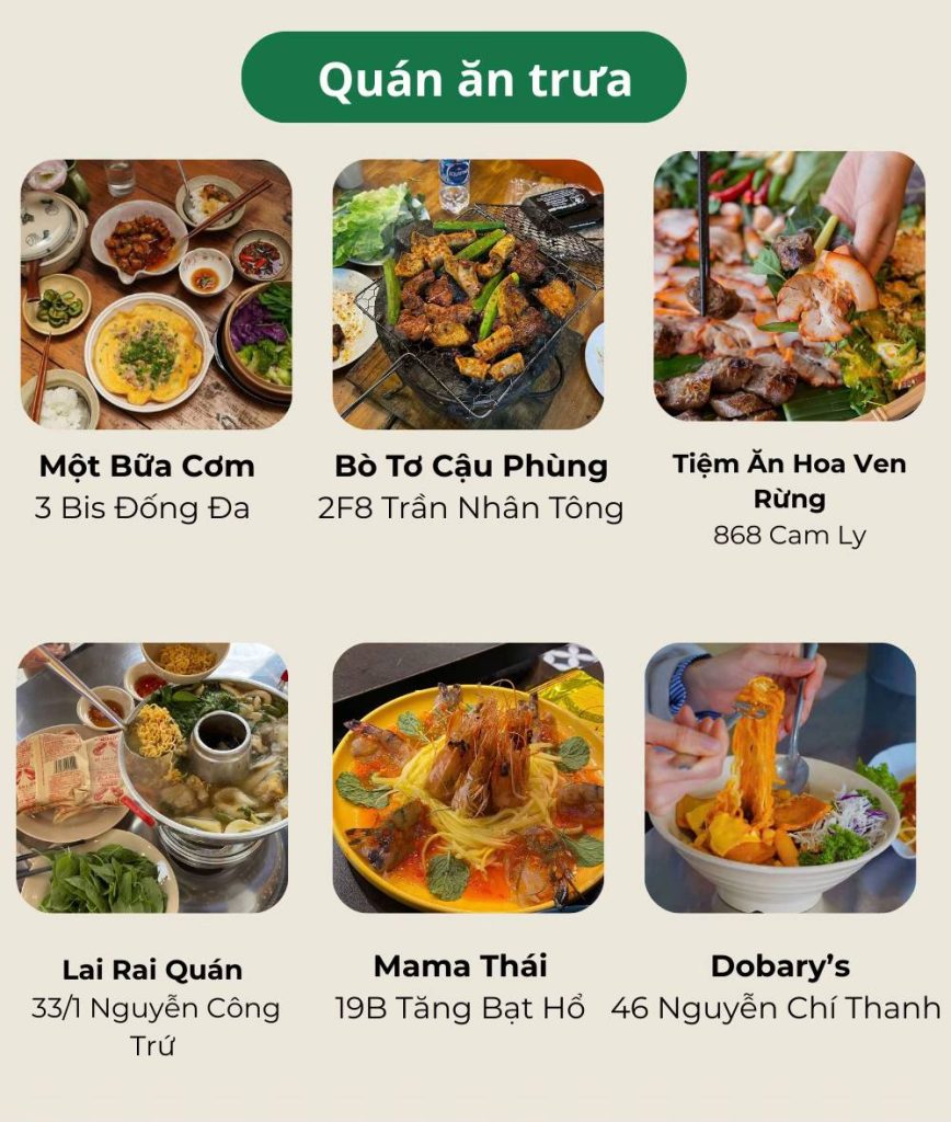 Quán ăn trưa ngon Đà Lạt như Một Bữa Cơm, Bò Tơ Cậu Phùng, Mama Thái