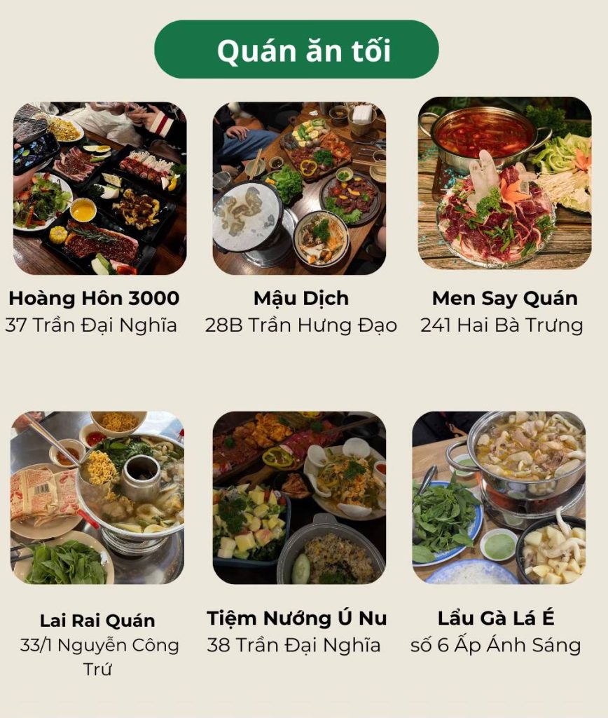 Quán ăn tối ngon Đà Lạt với lẩu gà lá é, nướng Ú Nu, Hoàng Hôn 3000